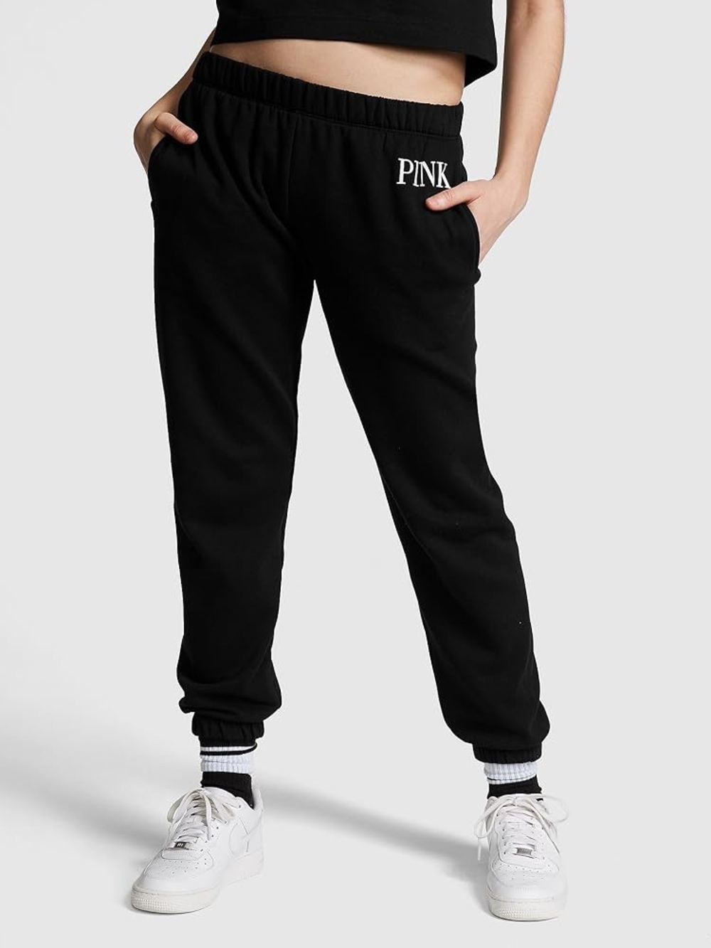 Victoria’s Secret PINK Black Logo Jogger Sweatpants